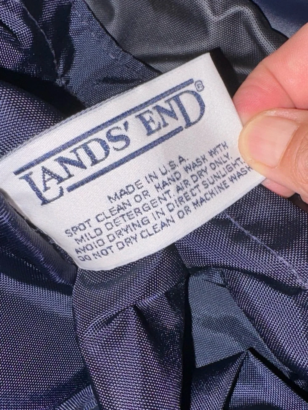 Vintage Lands' End Classmate Backpack Blue Durable Tech Daypack Style 29150